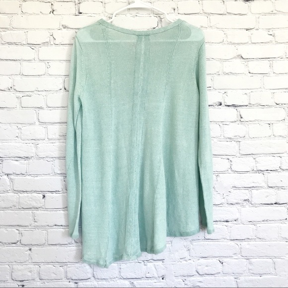 Eileen Fisher Sweater 100% Linen Pale Green Lightweight Size Large - Picture 5 of 9